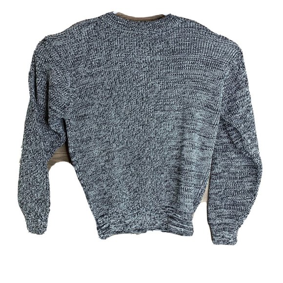 Knit Sweater Mens M Pullover Black and White Weave Crew Neck Long Sleeve No Tag - Picture 1 of 6